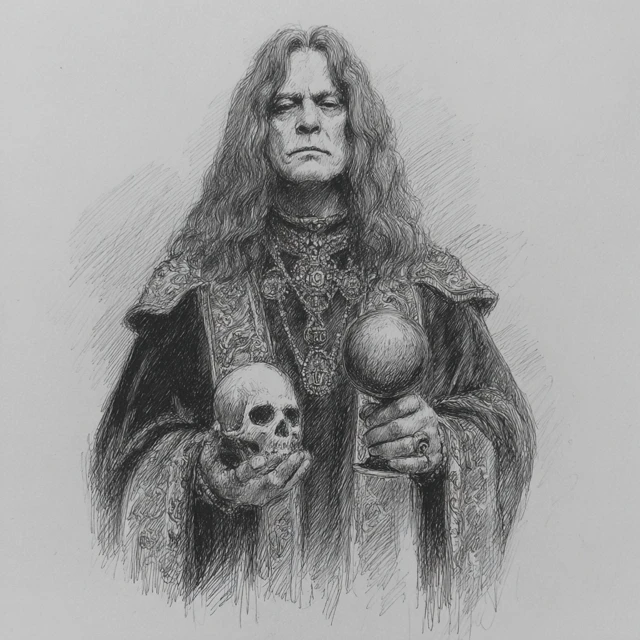 Ozzy Osbourne Fantasy Wizard Pencil Sketch