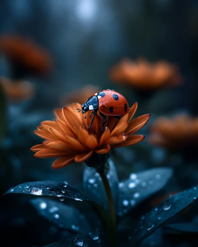 Ladybug on a Flower Nature Photography