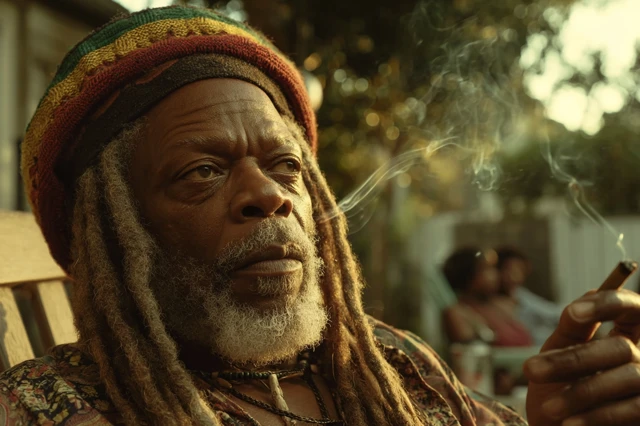Samuel L Jackson Relaxing with a Joint