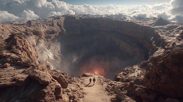 Volcanic Crater Ultra Realistic Scene