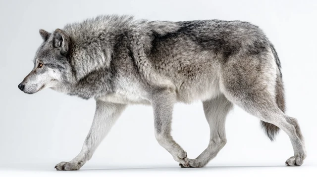 Majestic Wolfdog Silver Gray Fur Studio Photo