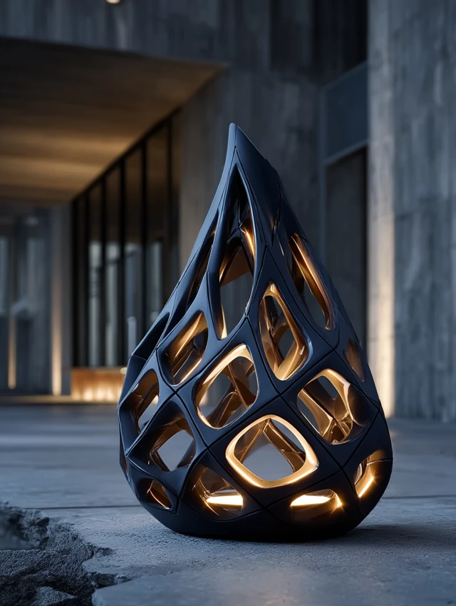 Zaha Hadid Inspired 3D Printed Table Lamp Shade