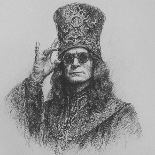 Ozzy Osbourne Fantasy Wizard Pencil Sketch