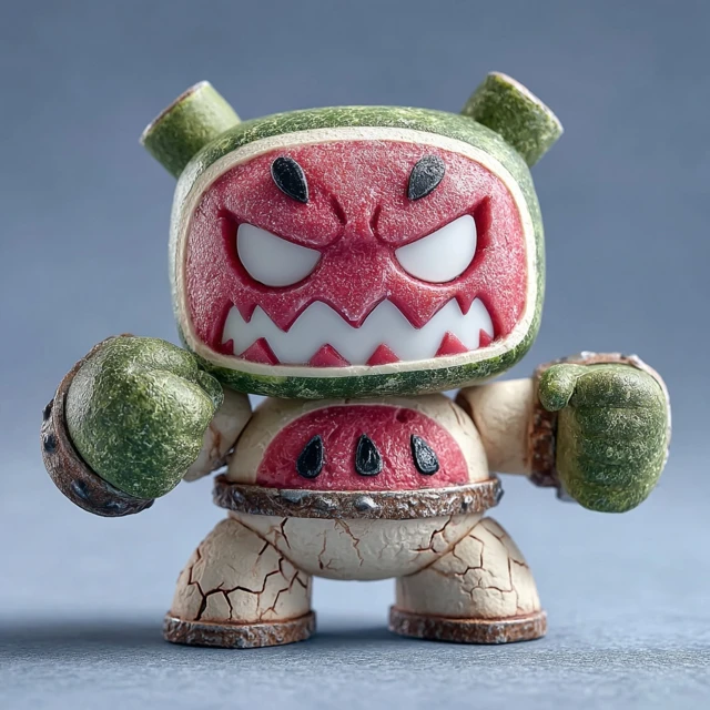 Watermelon Hero Toy Design Comic Book Style