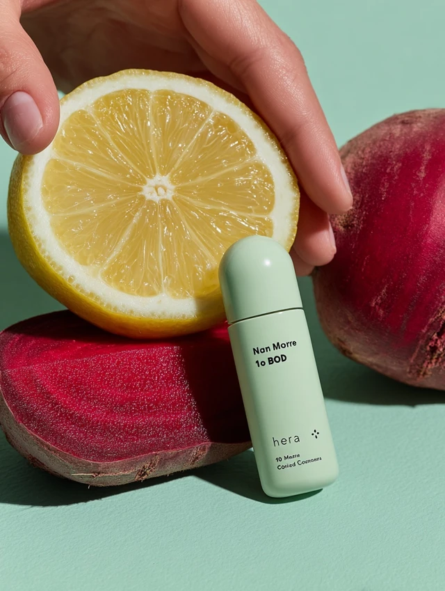 Lemon Beet Capsule Product Photography
