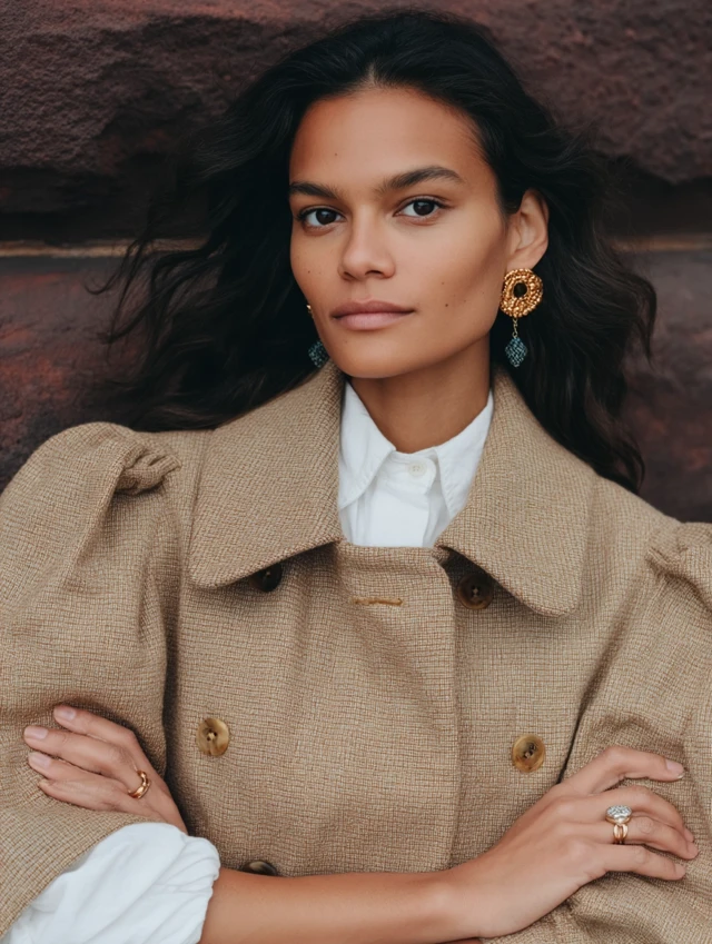 Woman in Beige Coat Fashion Photography