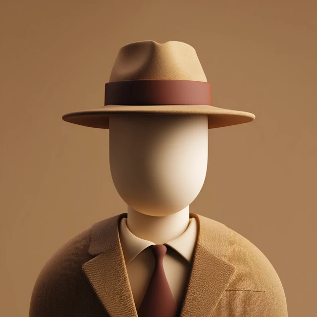 3D Minimalist Casino Avatar Fedora Tuxedo Style