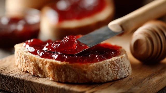 Bread with Jam Spreading Delicious Food Photography