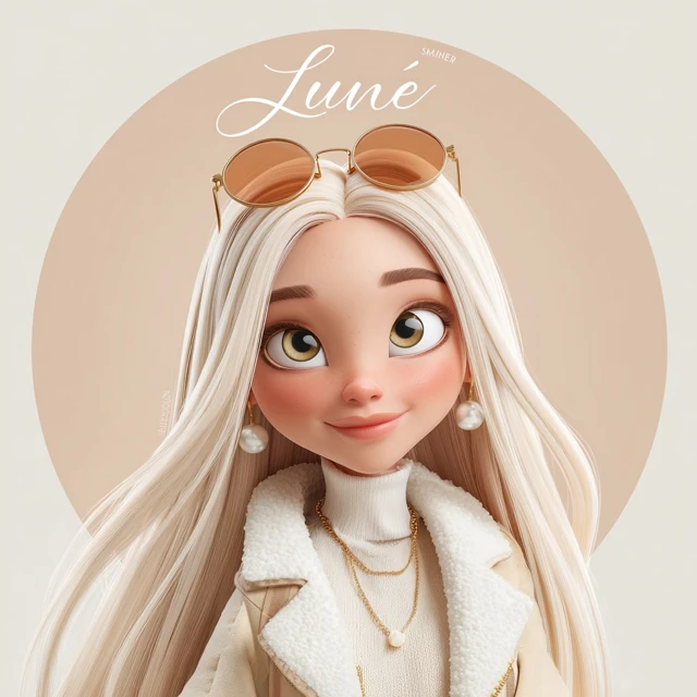 Lune Brand Mascot 3D Stylized Portrait