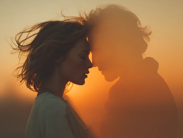 Romantic Couple Silhouette at Sunset