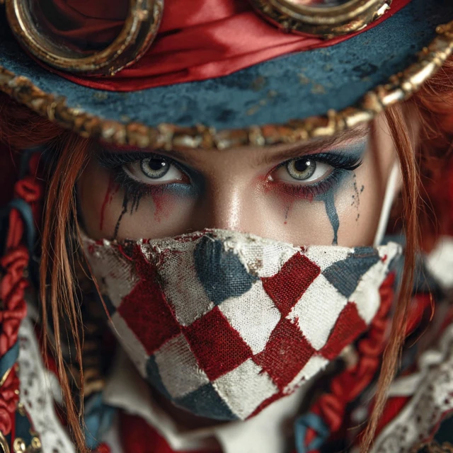 Female Mad Hatter with Mask A Fantasy Portrait