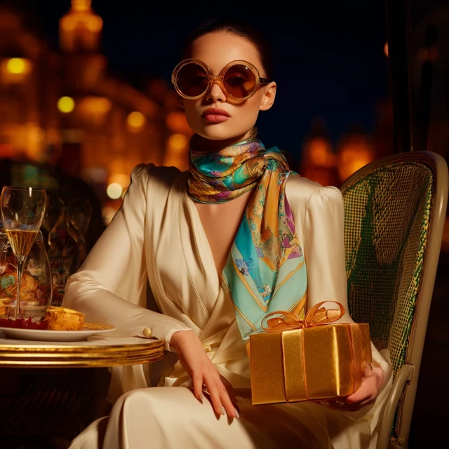 Luxury Fashion Evening Cafe Scene Riviera Monaco Style