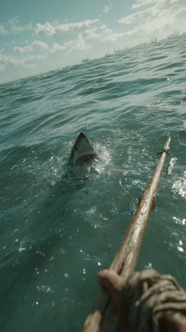 Shark Attack Survival POV Realistic Scene