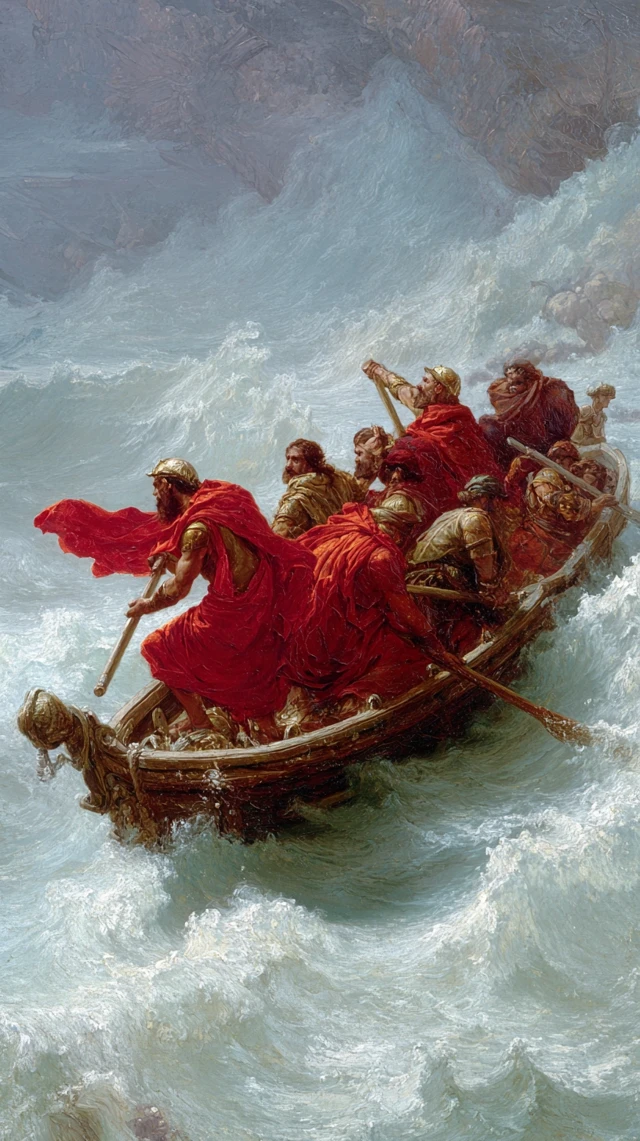 Dante and Virgil Crossing Styx Painting
