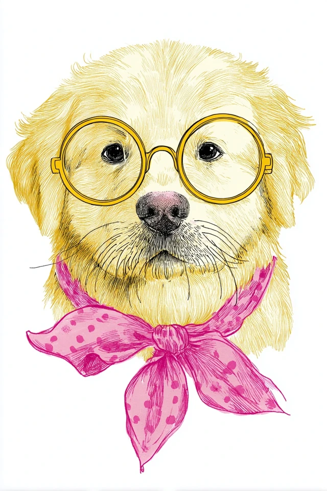 Dog with Goggles and Scarf Childrens Book Illustration