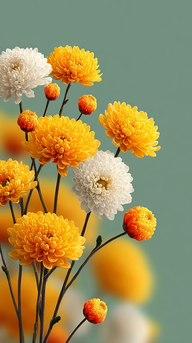 Floral Background Abstract Yellow White Flowers