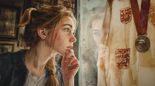 Watercolor Art Part Human Dog Girl