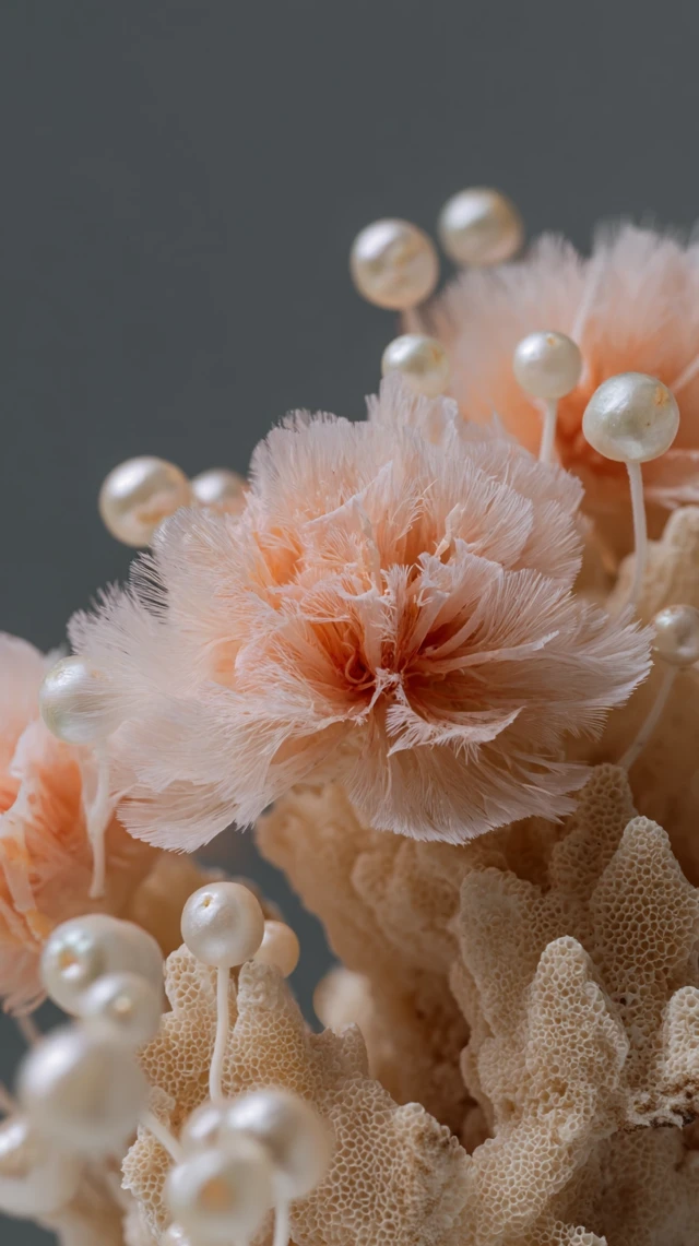 Coral Object Peach Pink and White Hyper Realistic Photo