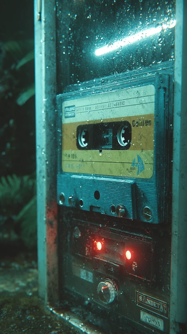 Retro Cassette Tape Cinematic Close Up