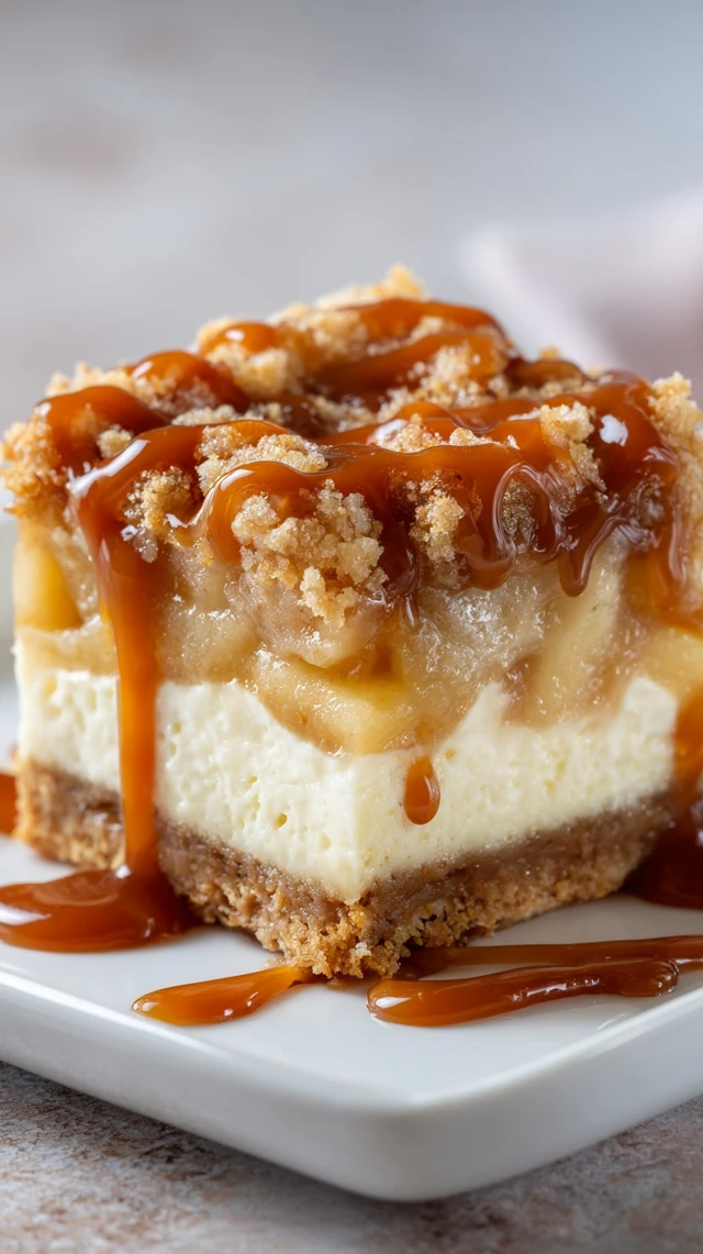 Caramel Apple Cheesecake Bars Delicious Dessert
