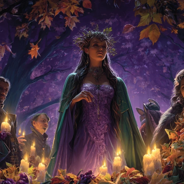 Queen of Witches Performing Ritual Illustration