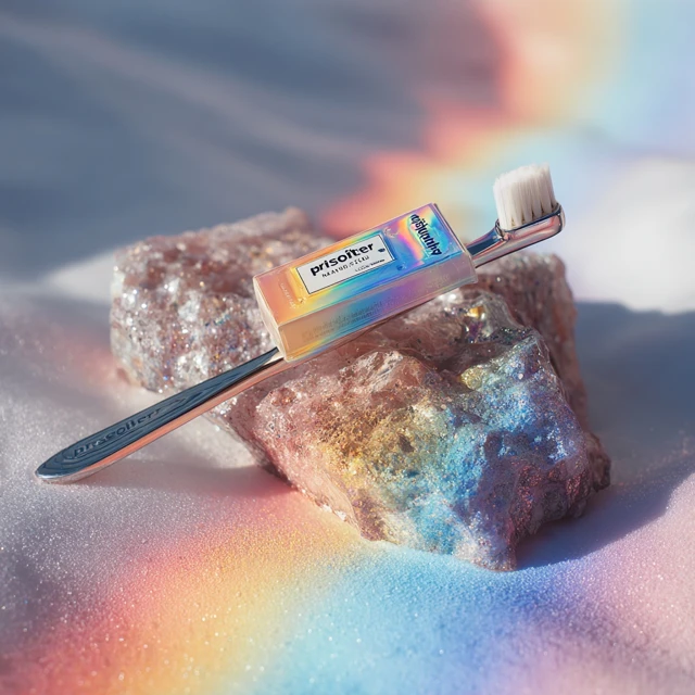 Prism Toothpaste and Toothbrush Aesthetic