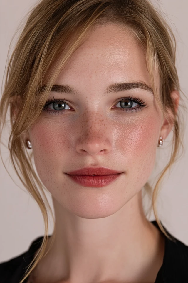 Portrait of a Beautiful Woman with a Soft Gaze