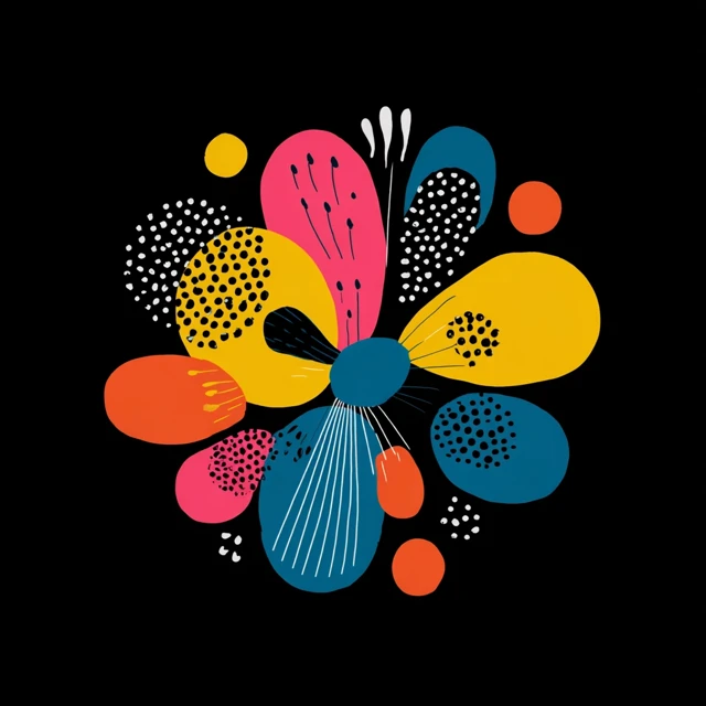 Yayoi Kusama Style Flower Vector Graphic