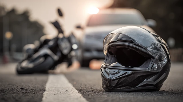 Car Motorcycle Accident Scene
