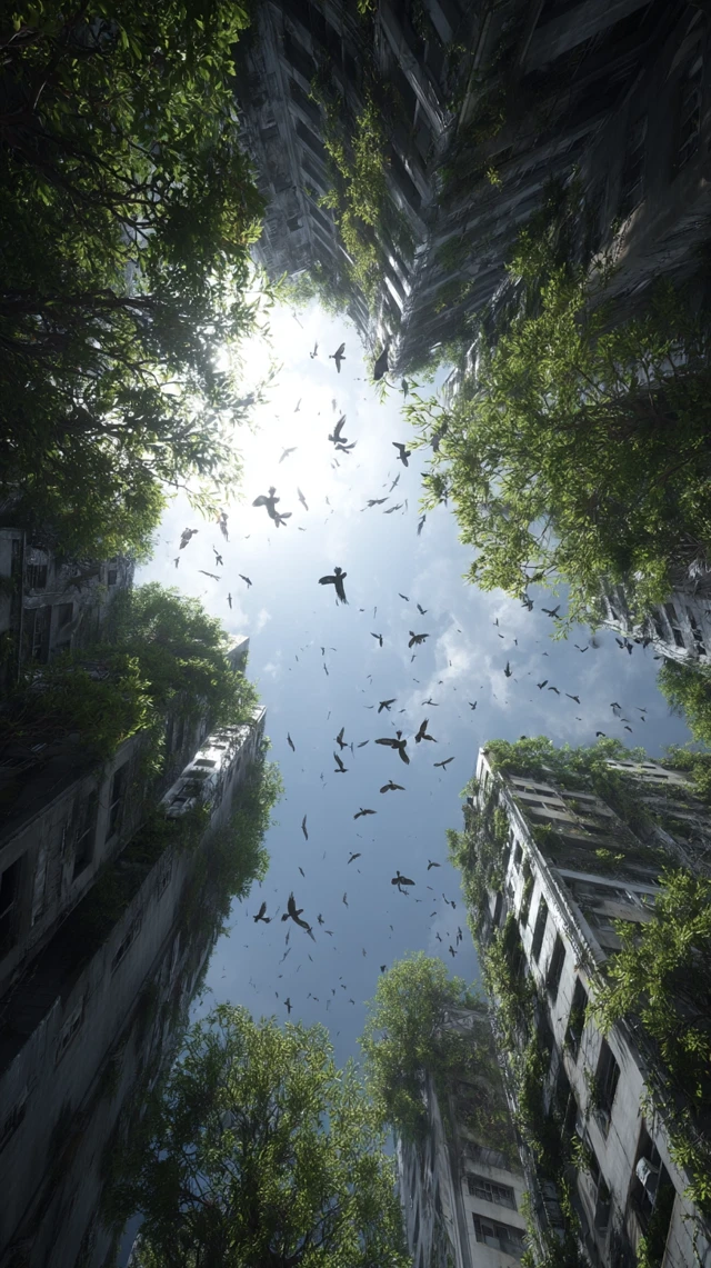 Post Apocalyptic City Overgrown by Nature