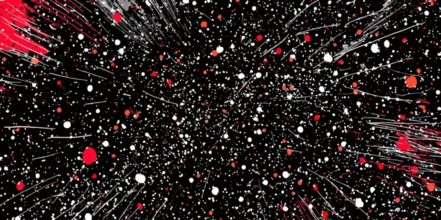 Cartoon Galaxy Space Illustration with Stars and Red