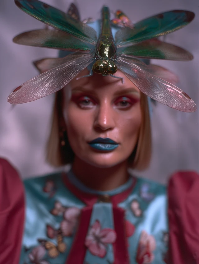 Girl with Dragonfly Hat Portrait Photography