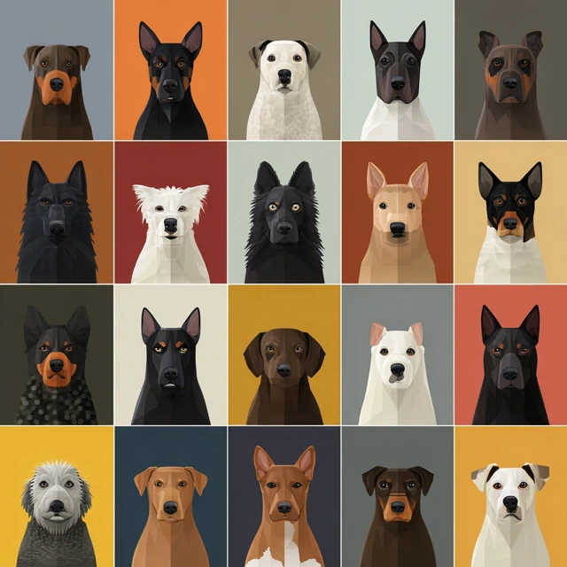 Dog Breed Portraits Illustration Collection