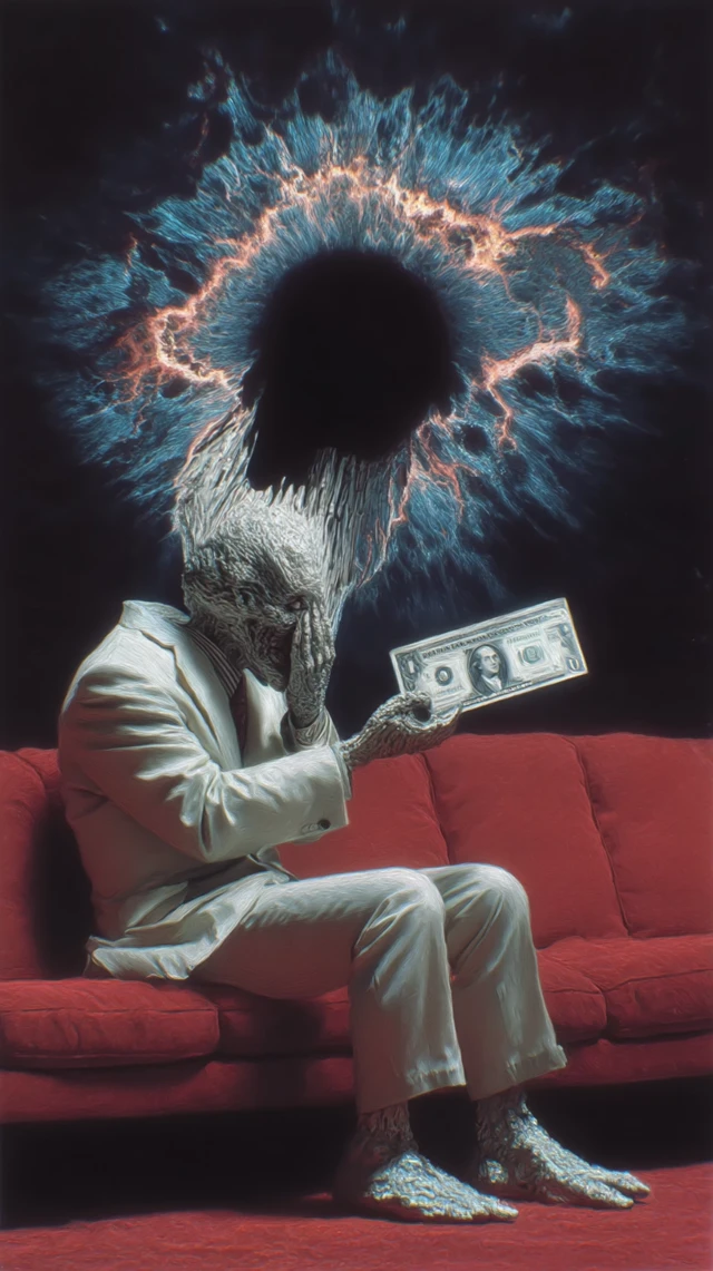 Surrealist Therapist and Patient with Invoice Art