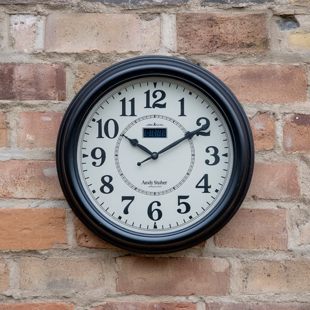 Andy Starr Wall Clock with Temperature and Weather Display