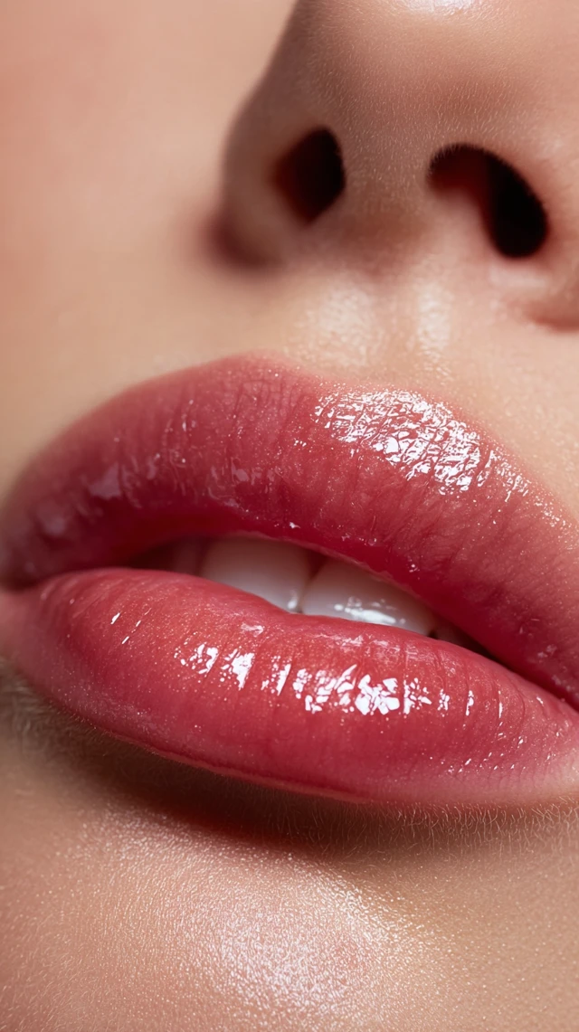 Lip Filler Close Up Plump Glossy Finish Beauty Advertisement