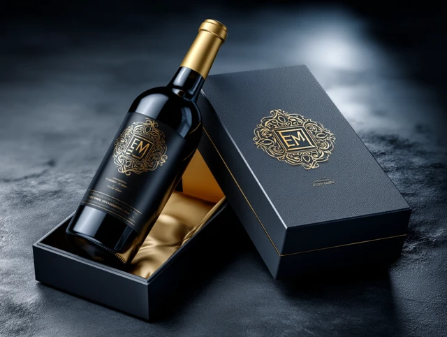 Luxury Wine Bottle Packaging Mockup