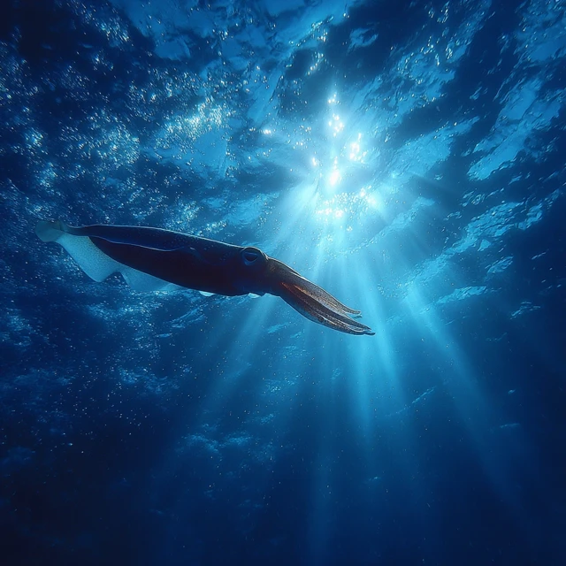 Squid Swimming Underwater Photography