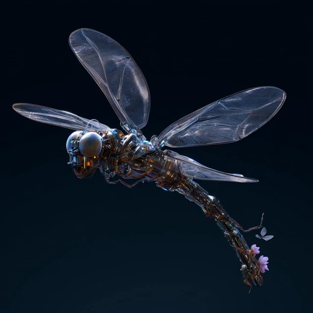 Robotic Dragonfly Drone 3D Render