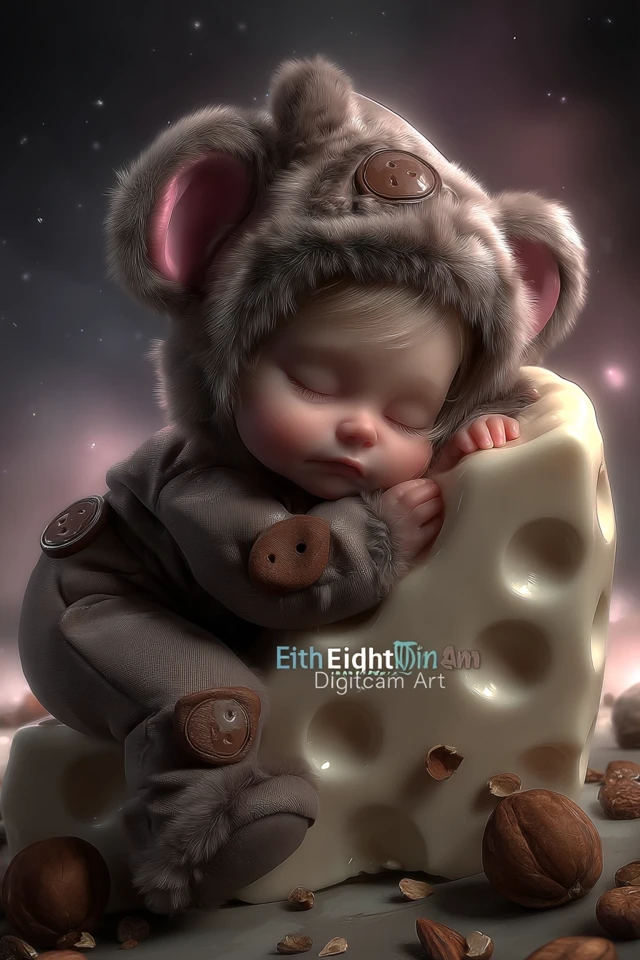 Newborn Photography Backdrop Mouse Baby Cheese