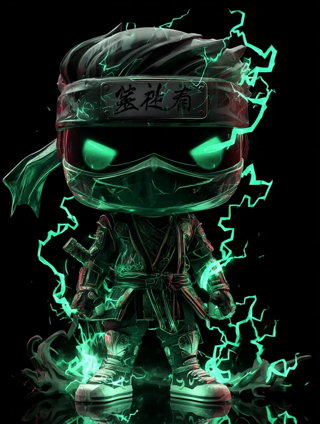 Neon Cyberpunk Samurai Funko Action Figure