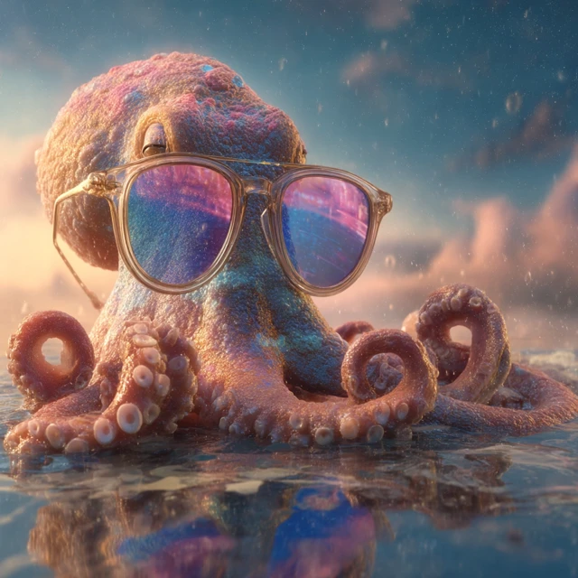 Cool Octopus in Sunglasses Ocean Illustration