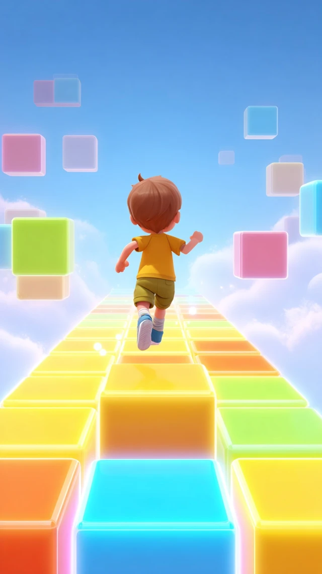 Brain Quiz Game Art Cartoon Character Running
