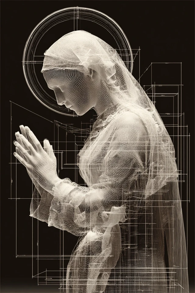 Saint Mary Wireframe Artistic Representation
