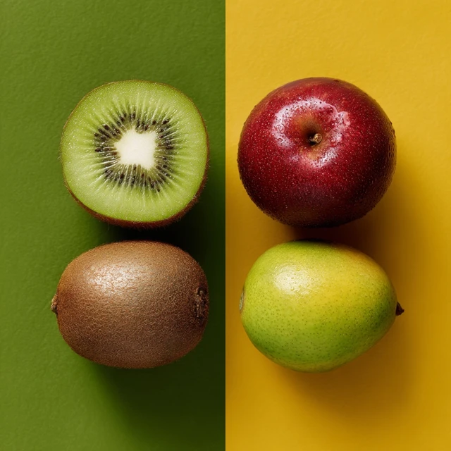 Kiwi Apple Composition Fresh Fruits