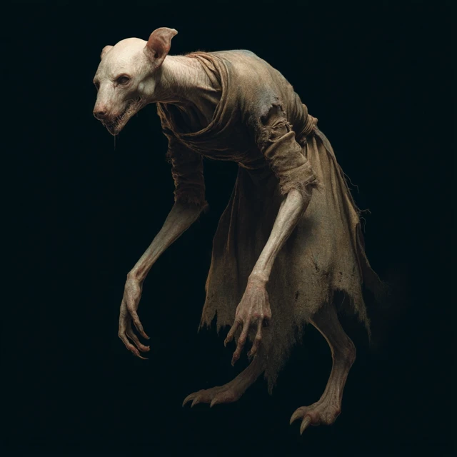 Horror Creature Ghoul Quadruped Concept Art