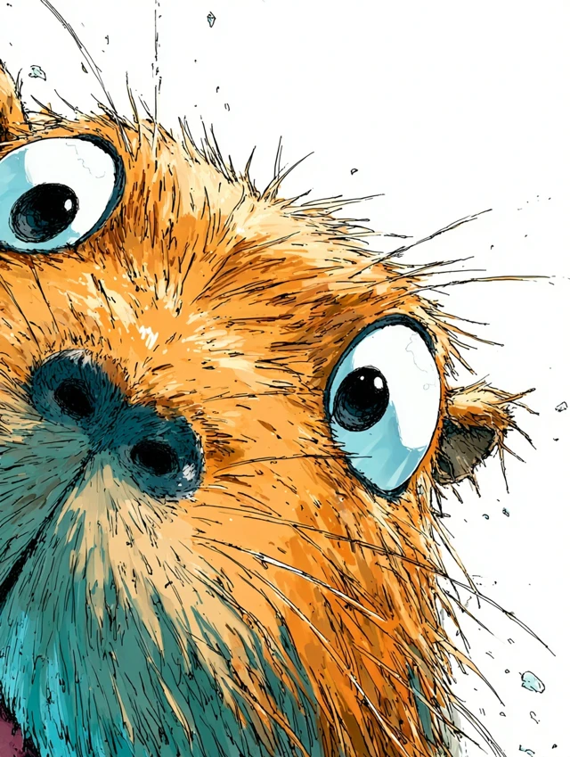 Cute Capybara Manga Style Illustration