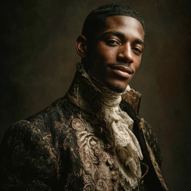 Aristocratic Portrait Black Nobleman Photorealistic
