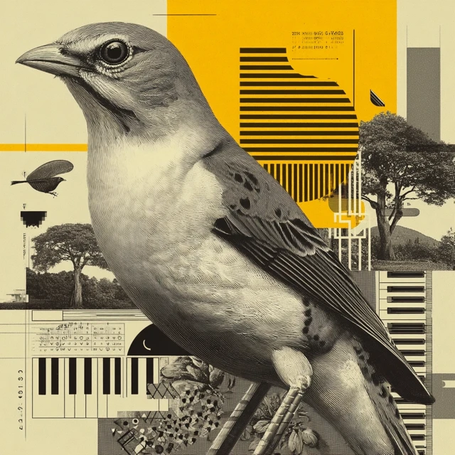 Surreal Bird Collage Art
