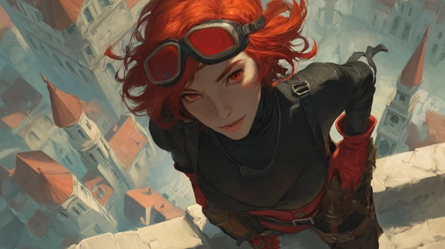 DND Character Portrait Red Haired Woman